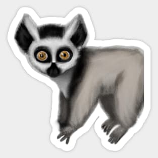 Cute Lemur Drawing Sticker